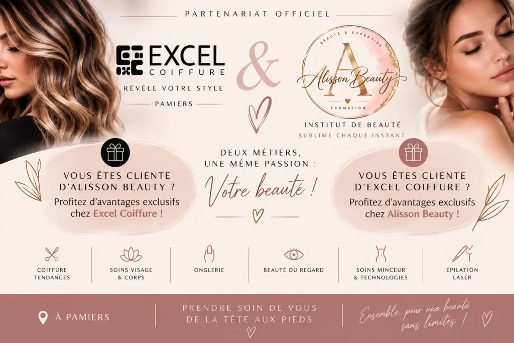 Excell Coiffure partenaire d'Alisson Beauty Nails